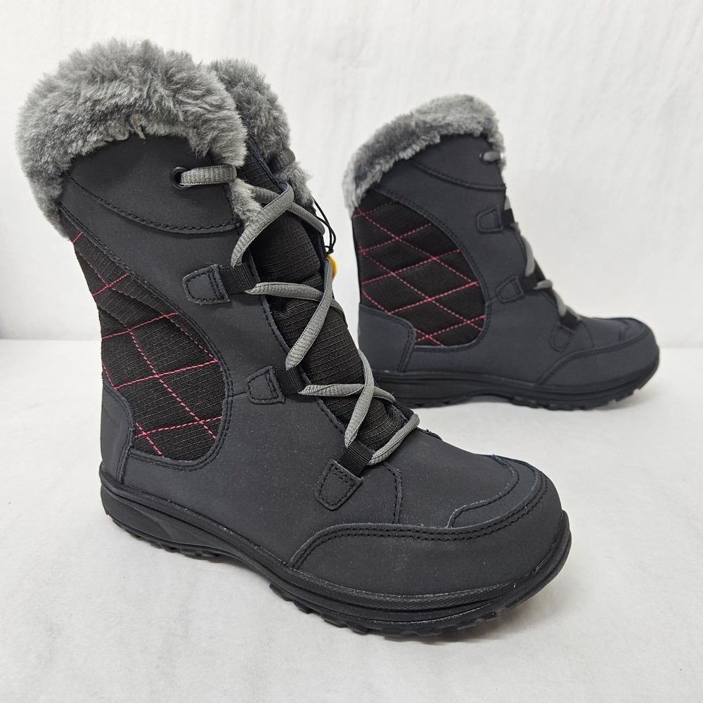 Columbia Ice Maiden Lace II Winter Boot Waterproof BY1331-011 Black Youth Size 3